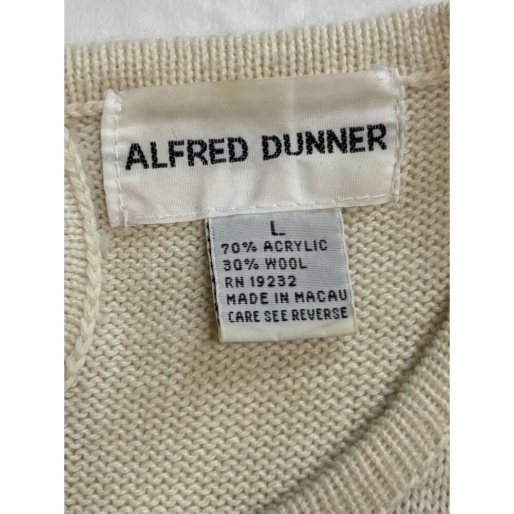 Vintage Alfred Dunner Cream Wool Blend Sequin Beaded Sweater Grannycore Size L - Picture 4 of 7